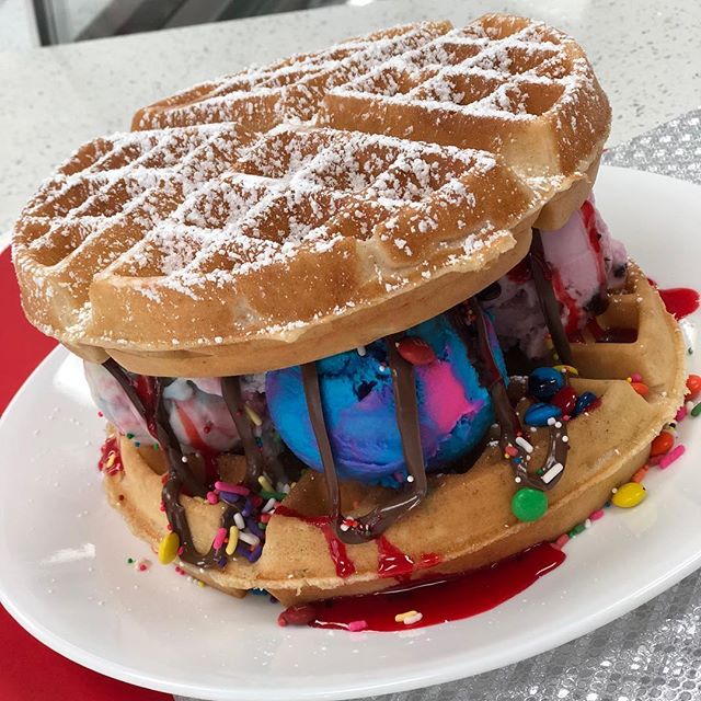 Order Double Waffle food online from Lucy's Waffles & Ice Cream store, Las Vegas on bringmethat.com