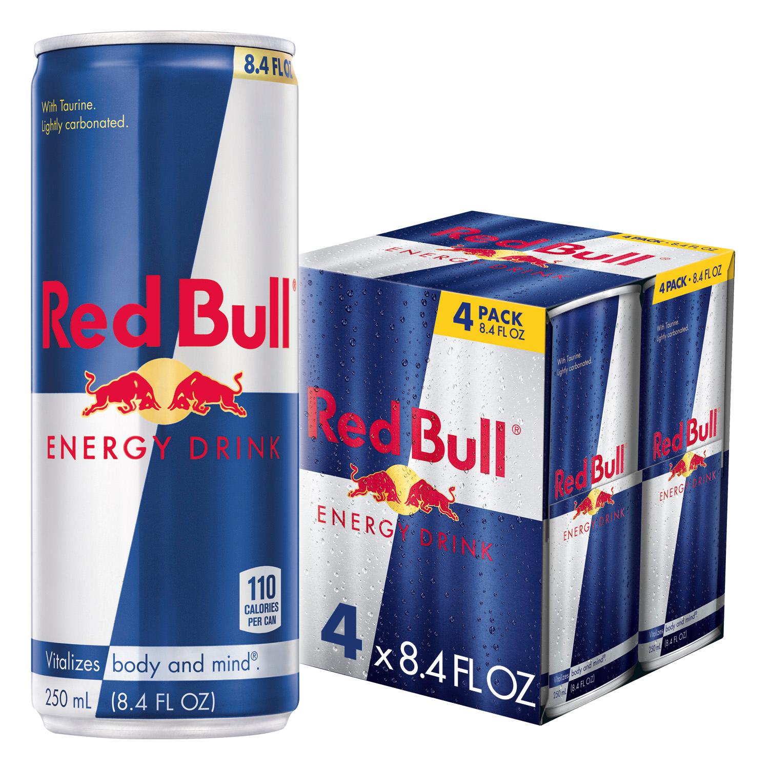 Order Red Bull, 4 Pack-8.4 oz. Mixer food online from Emporium Liquor store, Hazel Crest on bringmethat.com