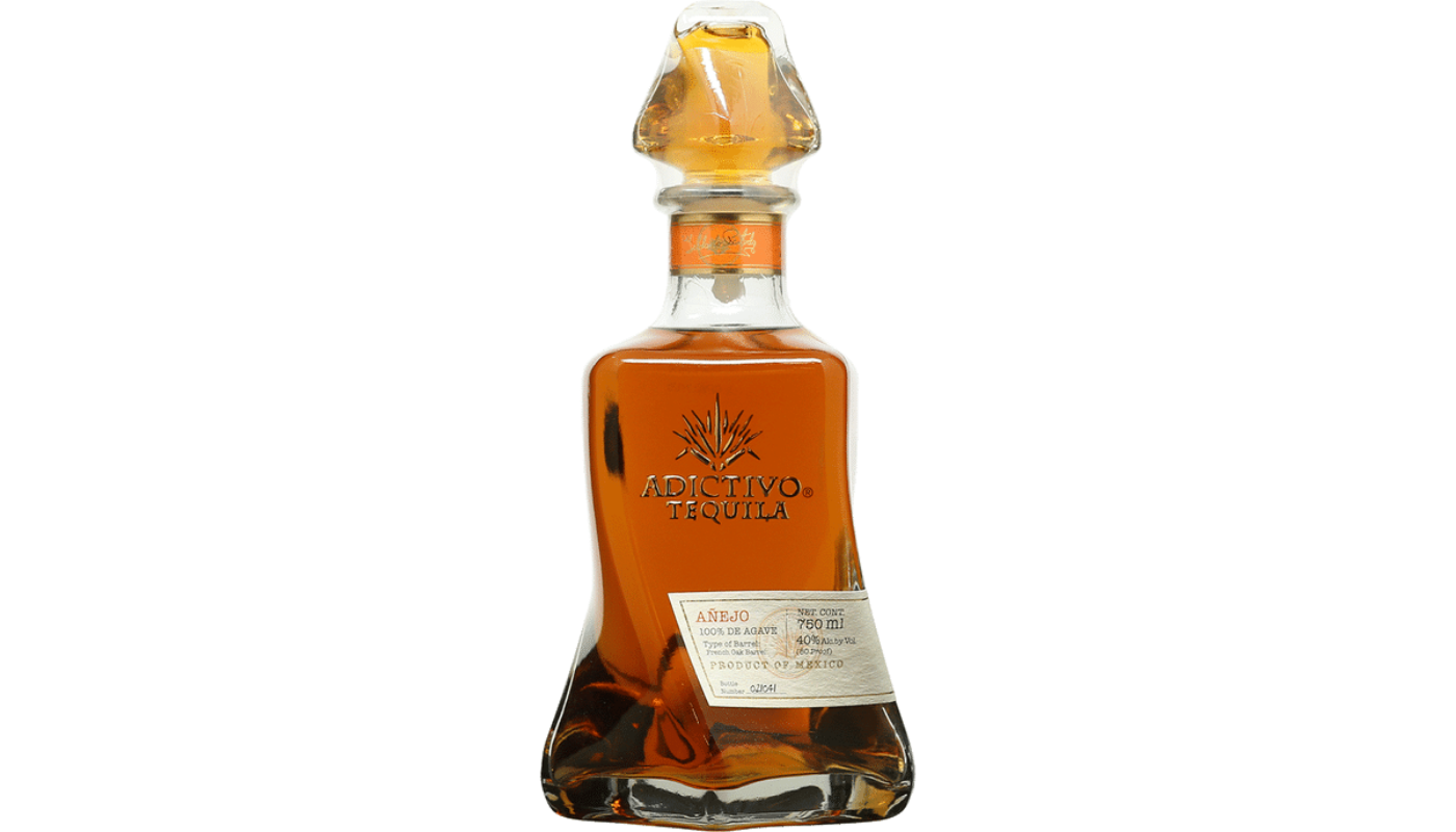 Order Adictivo Tequila Anejo 750ml Bottle food online from Circus Liquor store, Los Angeles on bringmethat.com