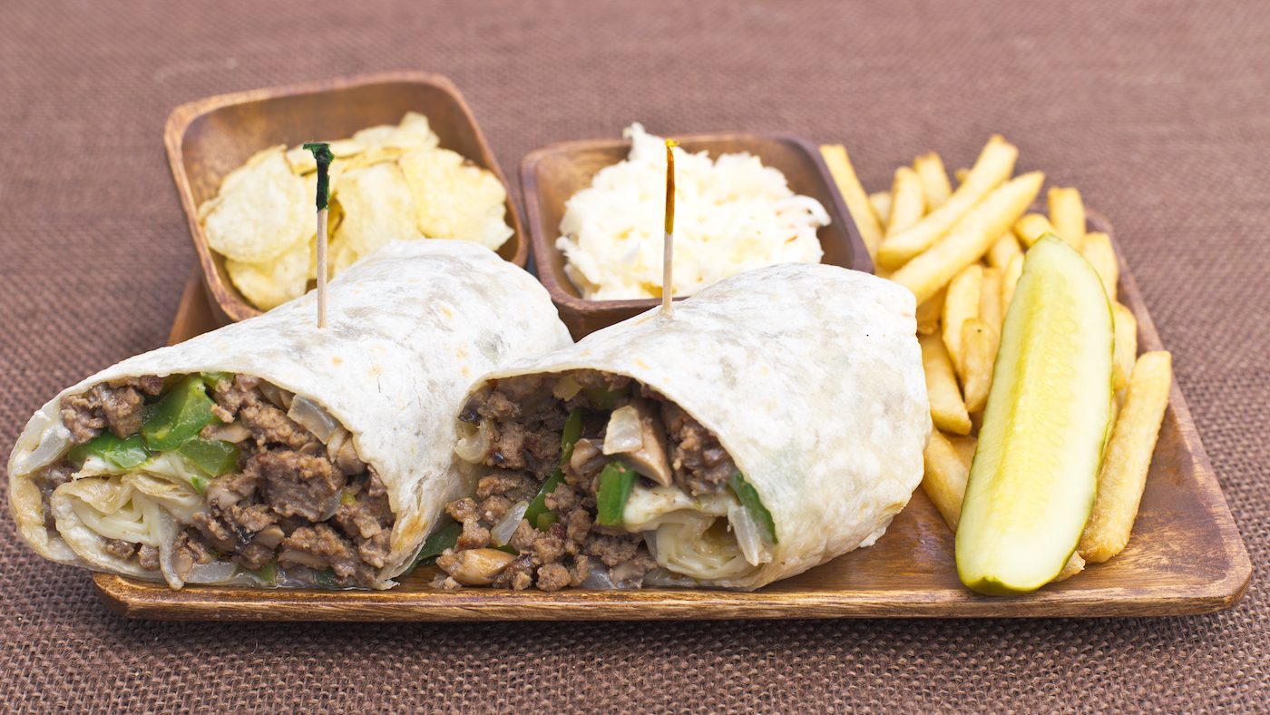 Order Philly Steak and Cheese Wrap food online from Golden Desserts store, Albany on bringmethat.com