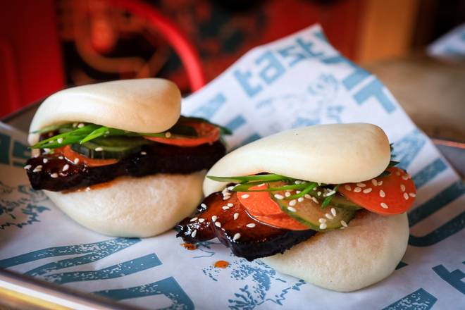Order sticky PORK STEAMED BUNS food online from Next Door American Eatery store, Denver on bringmethat.com