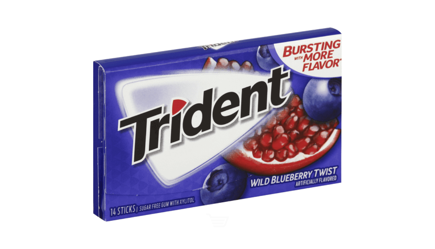 Order Trident Sugarfree Wild Blueberry Twist Gum 14 CT food online from Ross Liquor store, Sylmar on bringmethat.com