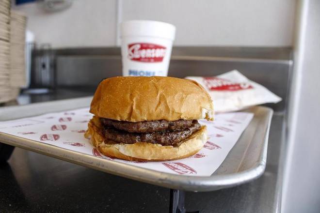 Order Double Hamburg food online from Swensons Drive-In store, Canton on bringmethat.com