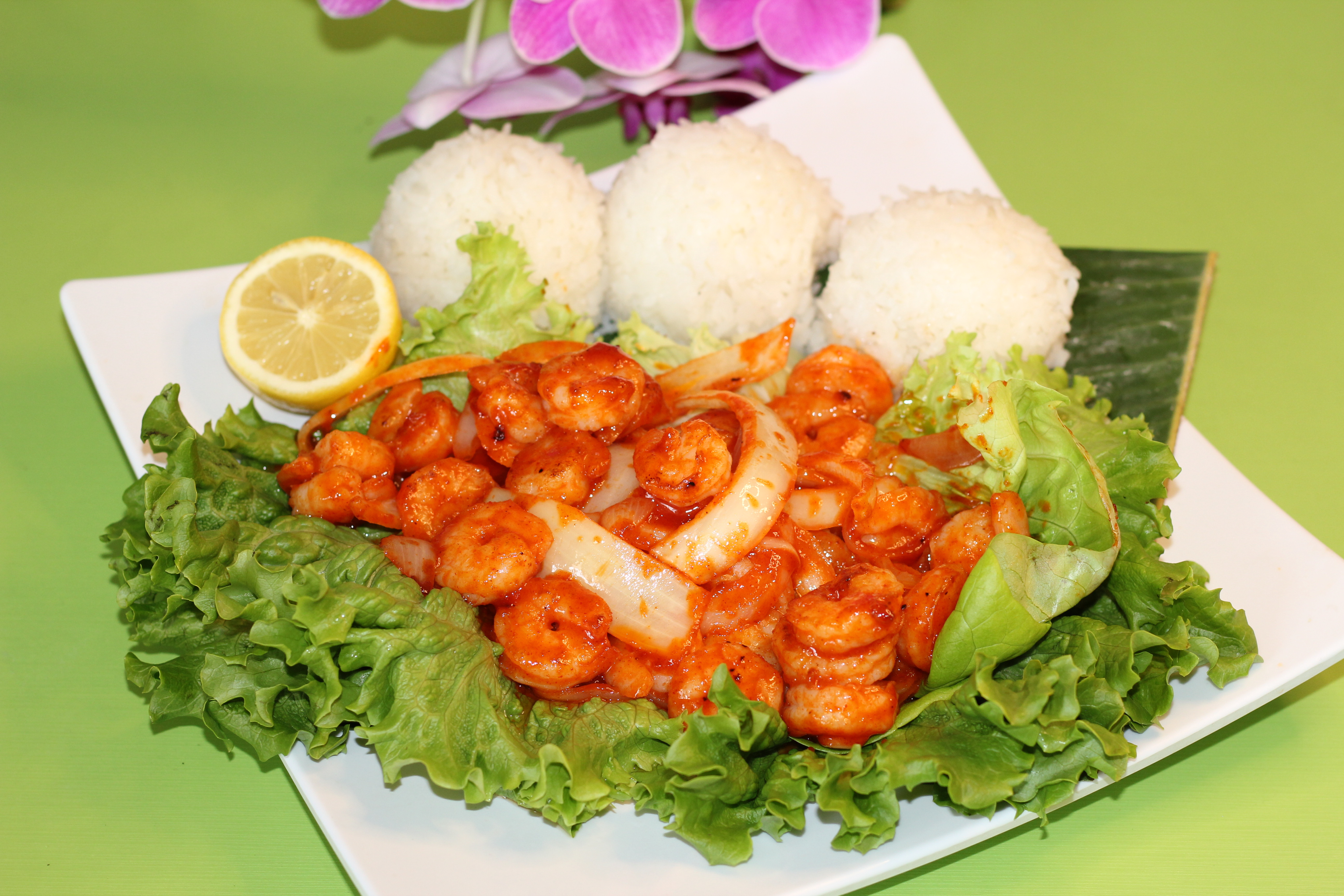 Order Island Fire Shrimp food online from Sunshine Hawaiian Bbq store, Stockton on bringmethat.com