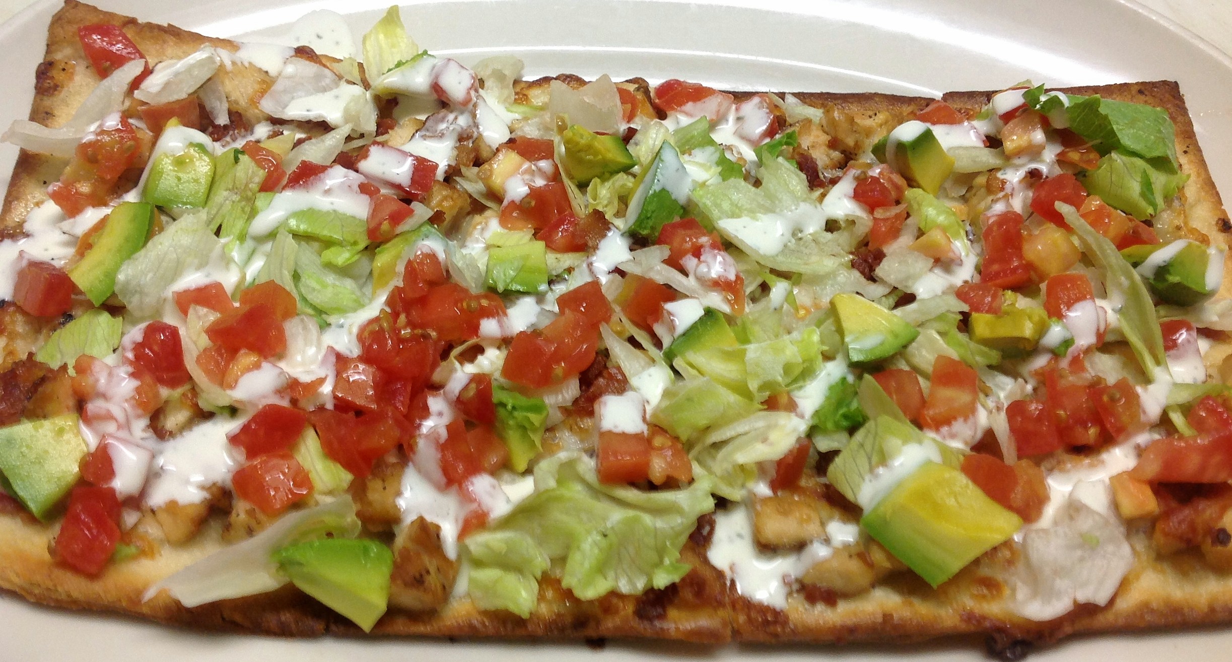 Order California Chicken Club Flatbread food online from High Park Tap House store, Mission Viejo on bringmethat.com