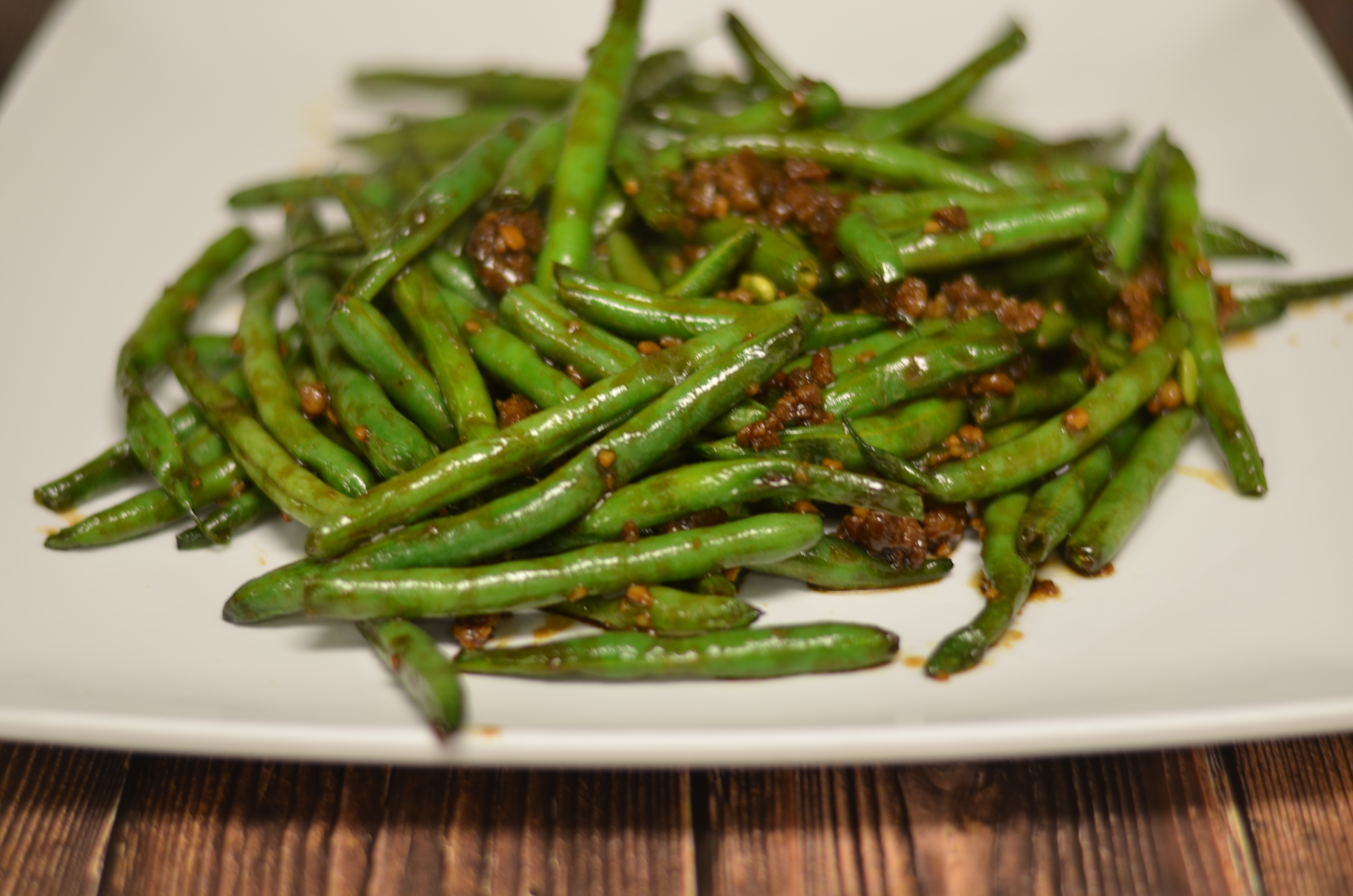 Order String Beans with Minced Pork food online from Yumi Cafe store, Richmond on bringmethat.com