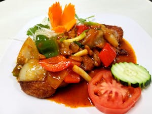 Order 44. Three Flavors Duck food online from Siam Elephants Restaurant store, Elmira on bringmethat.com