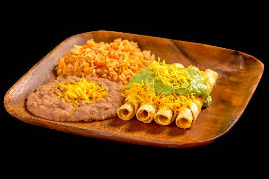 Order #8 Four Rolled Tacos with Guacamole food online from Filiberto Mexican Food store, Glendale on bringmethat.com