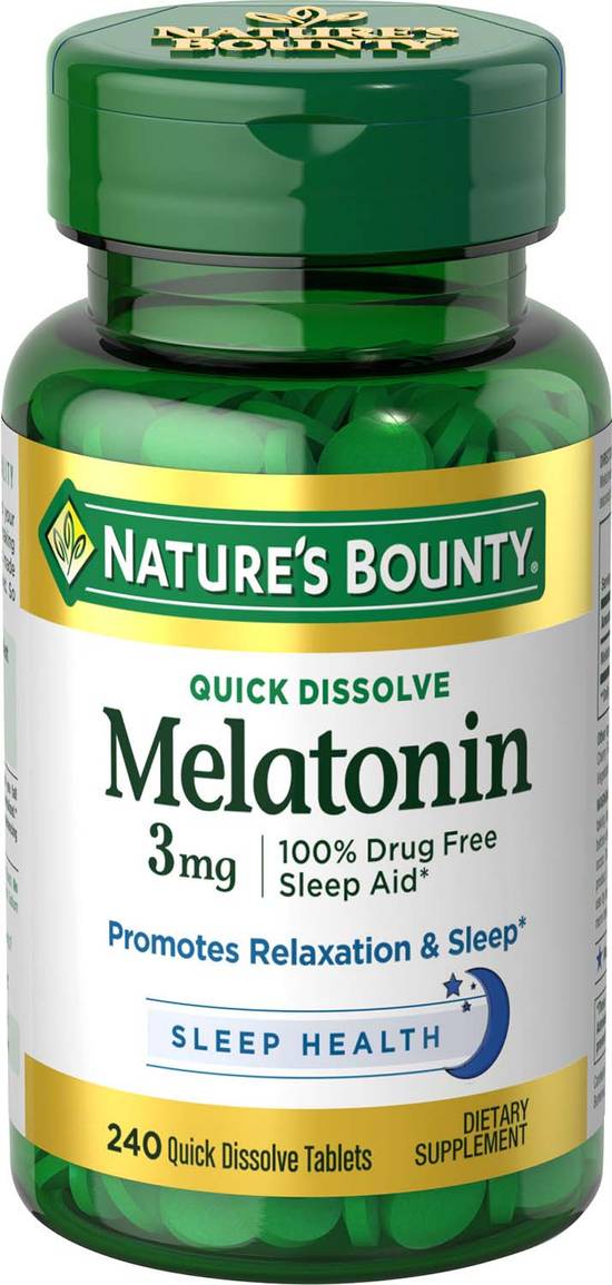 Order Nature's Bounty Melatonin Quick Dissolve Tablets 3mg (240 ct) food online from Rite Aid store, Palm Desert on bringmethat.com