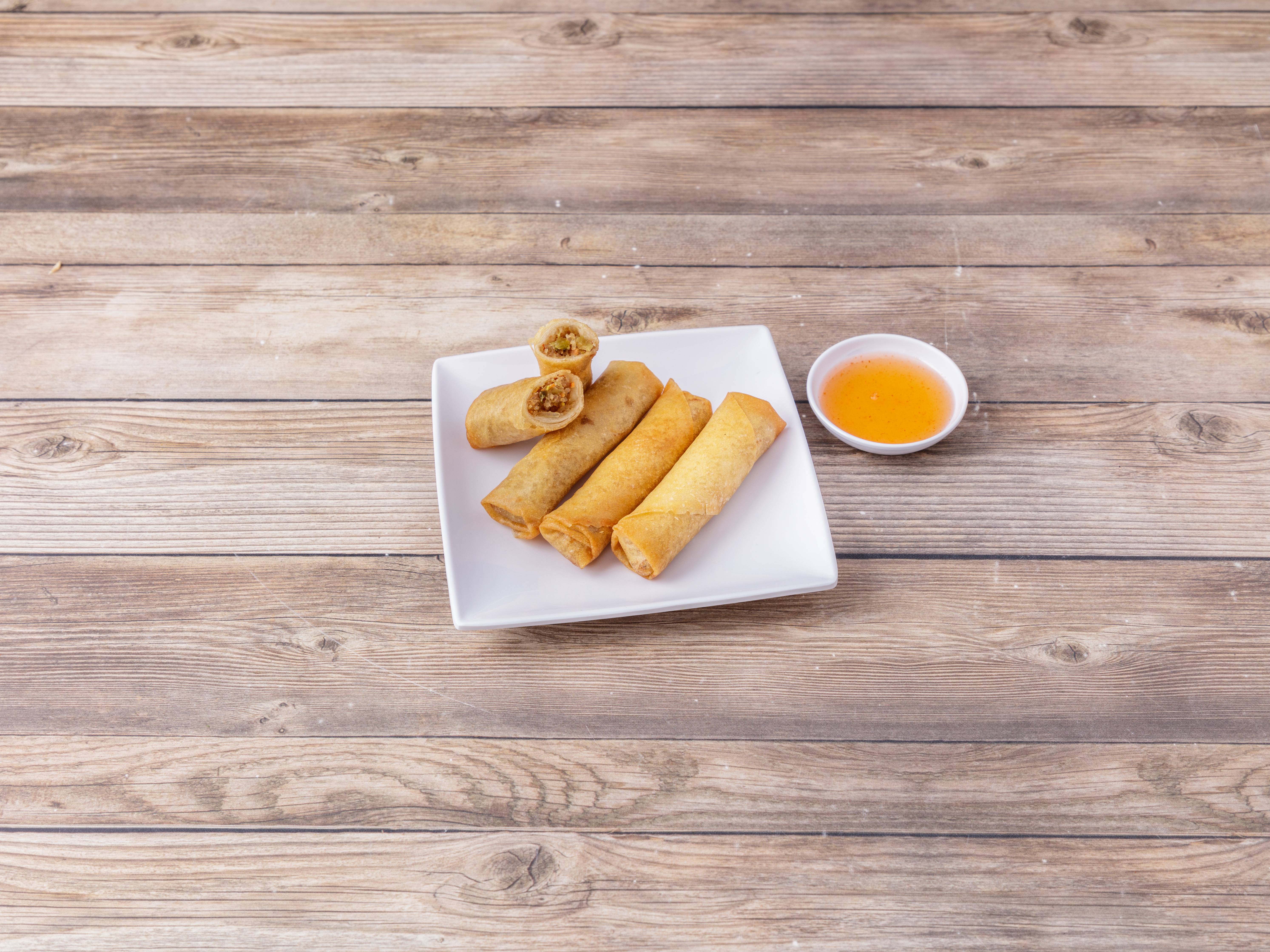 Order A02. 4 Piece Veggie Spring Roll (Fried) food online from Chontong Thai Restaurant store, Delmar on bringmethat.com