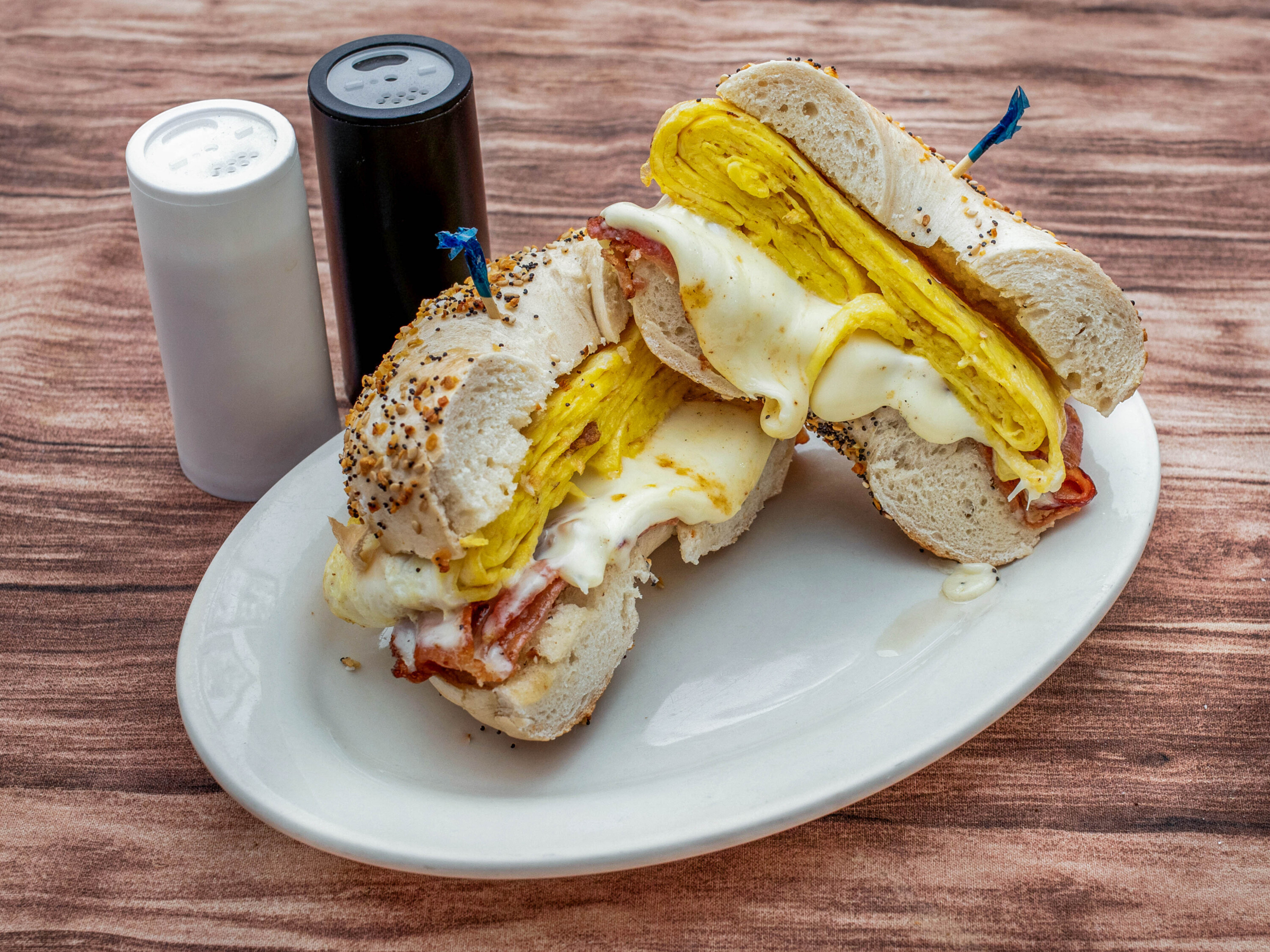 Order Meat and Cheese Sandwich(Bacon, Ham, Porkroll, or Sausage)(Please choose your bagel) food online from Westmont Bagels - Deli & Cafe store, Haddon Township on bringmethat.com