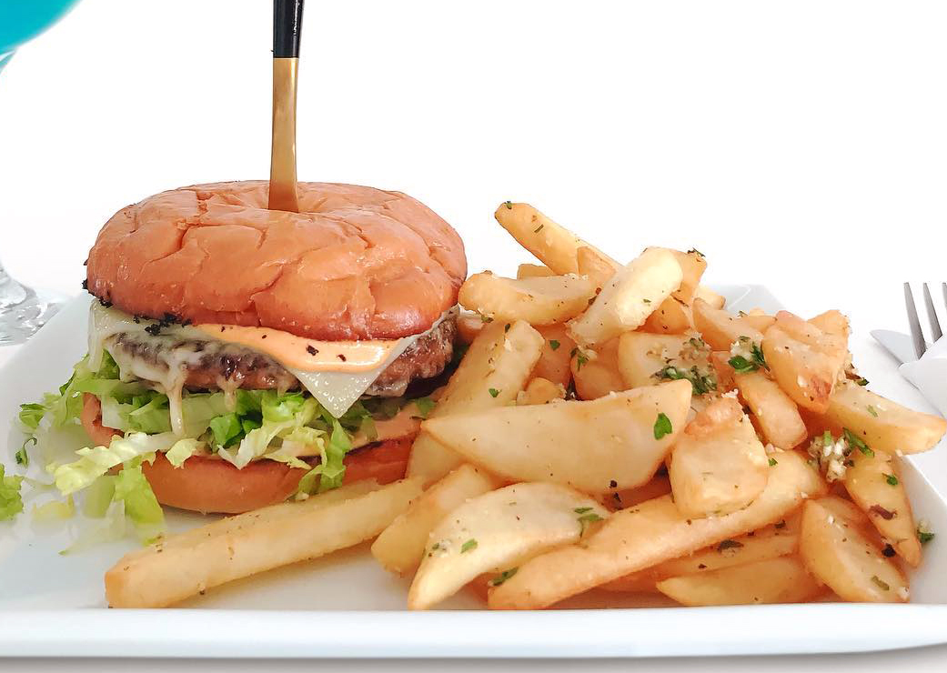 Order The Burger food online from Gray Tavern store, Studio City on bringmethat.com