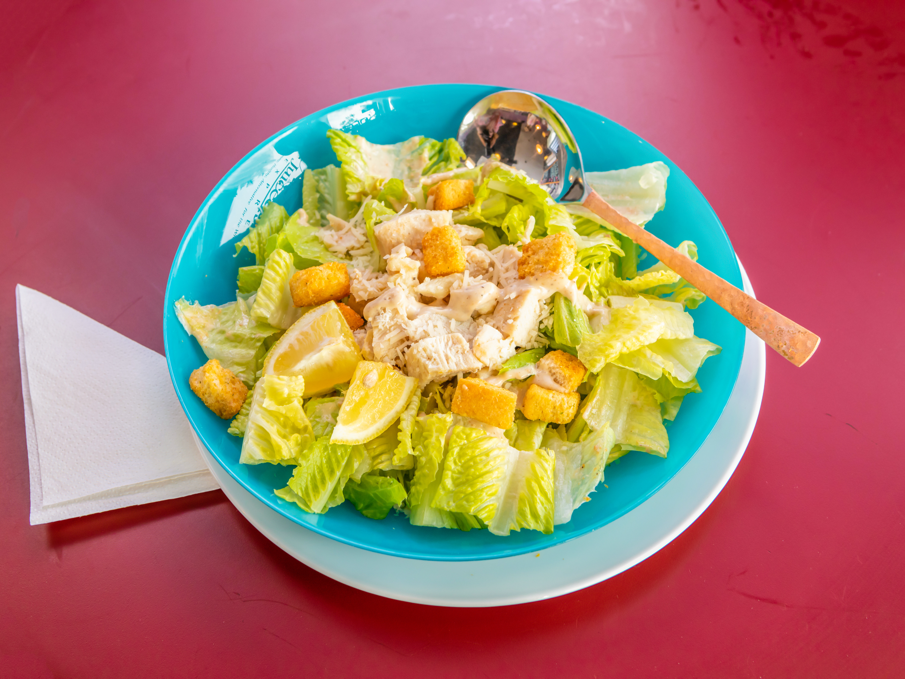 Order Chicken Caesar Salad food online from Juice And Java Express store, Pleasanton on bringmethat.com