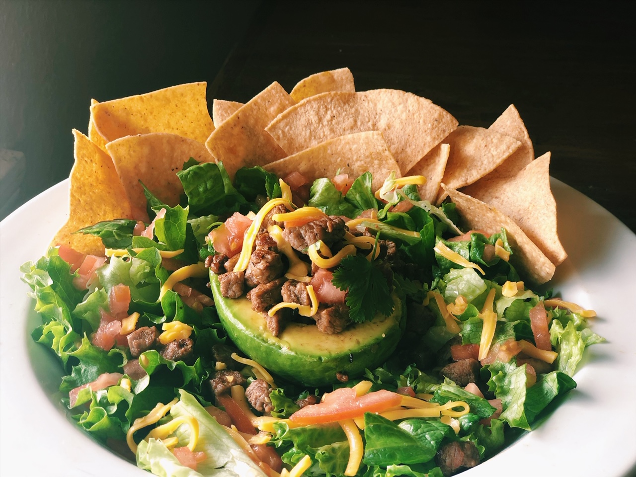 Order Taco Salad food online from Marco's Burgers & Fries store, Mission on bringmethat.com