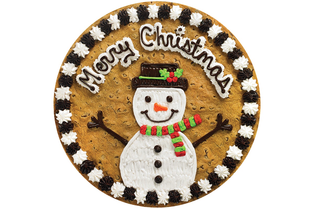 Order Merry Christmas Snowman - HW2821 food online from Great American Cookies - Bel Air Mall store, Mobile on bringmethat.com
