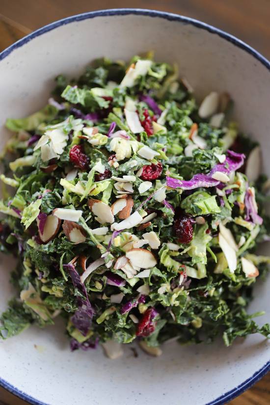 Order Raw Kale & Brussel Sprout Salad food online from Sidewalk Grill store, Los Angeles on bringmethat.com