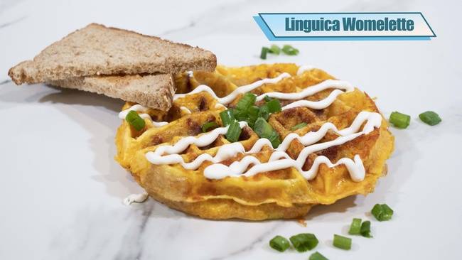 Order Linguica Womelette food online from Penelope's Coffee and Tea store, Foster City on bringmethat.com