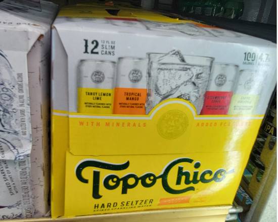 Order Topo Chico 12pk. 12oz. CANS food online from Hub Market & Deli store, San Diego on bringmethat.com