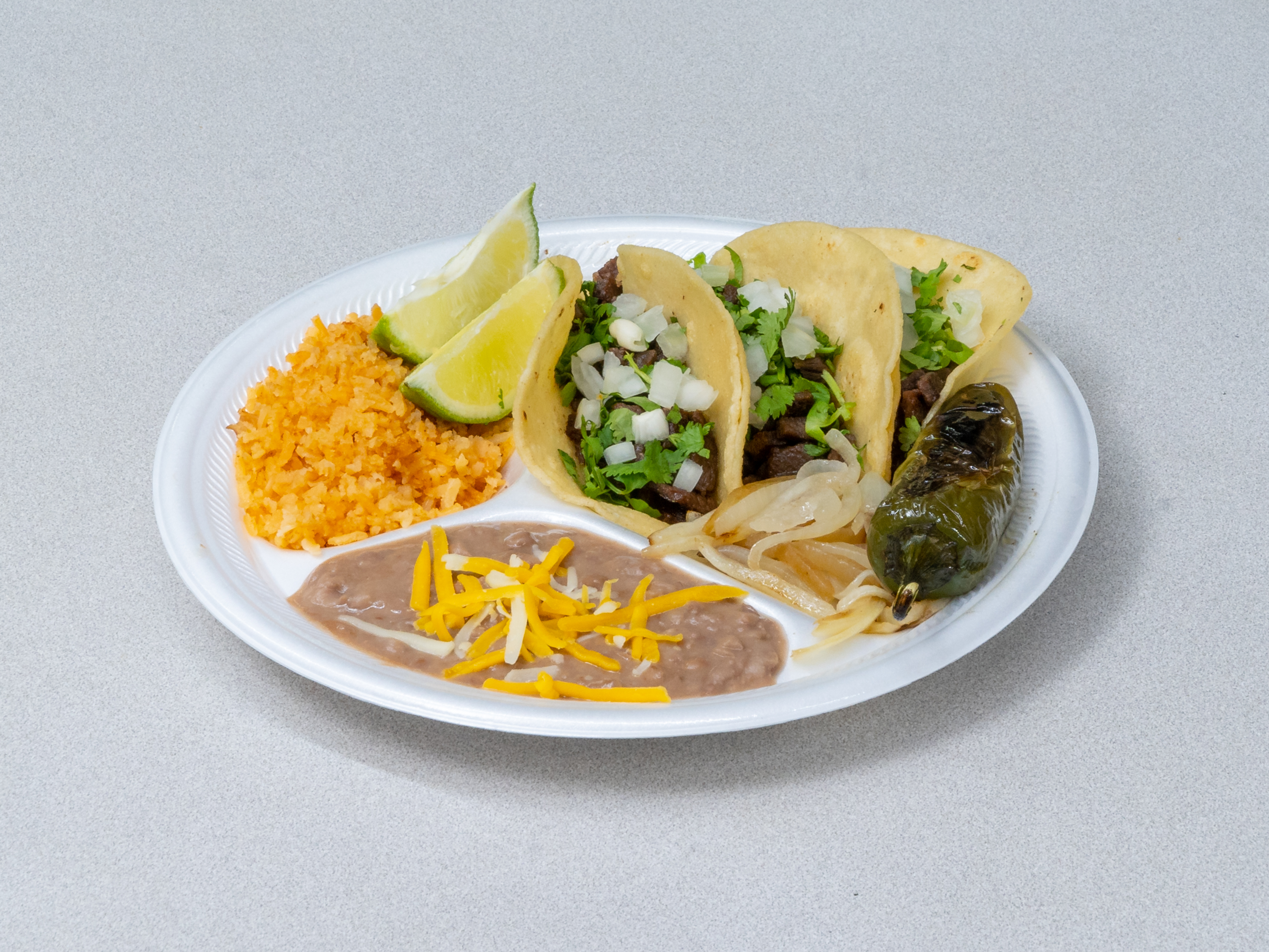 Order Corn Taco Plate   food online from 3 Aguilas Taqueria store, Denton on bringmethat.com
