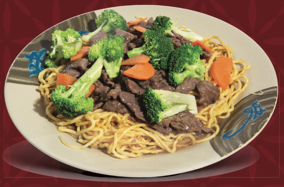 Order 49. Broccoli Beef Chow Mein with Chinese Gravy Sauce food online from Kim Chuy Restaurant store, Los Angeles on bringmethat.com