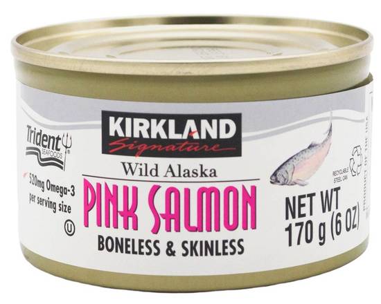 Order KIRKLAND Canned Pink Salmon 170g (6 oz ) food online from Pacific Liquor Market store, Bell Gardens on bringmethat.com