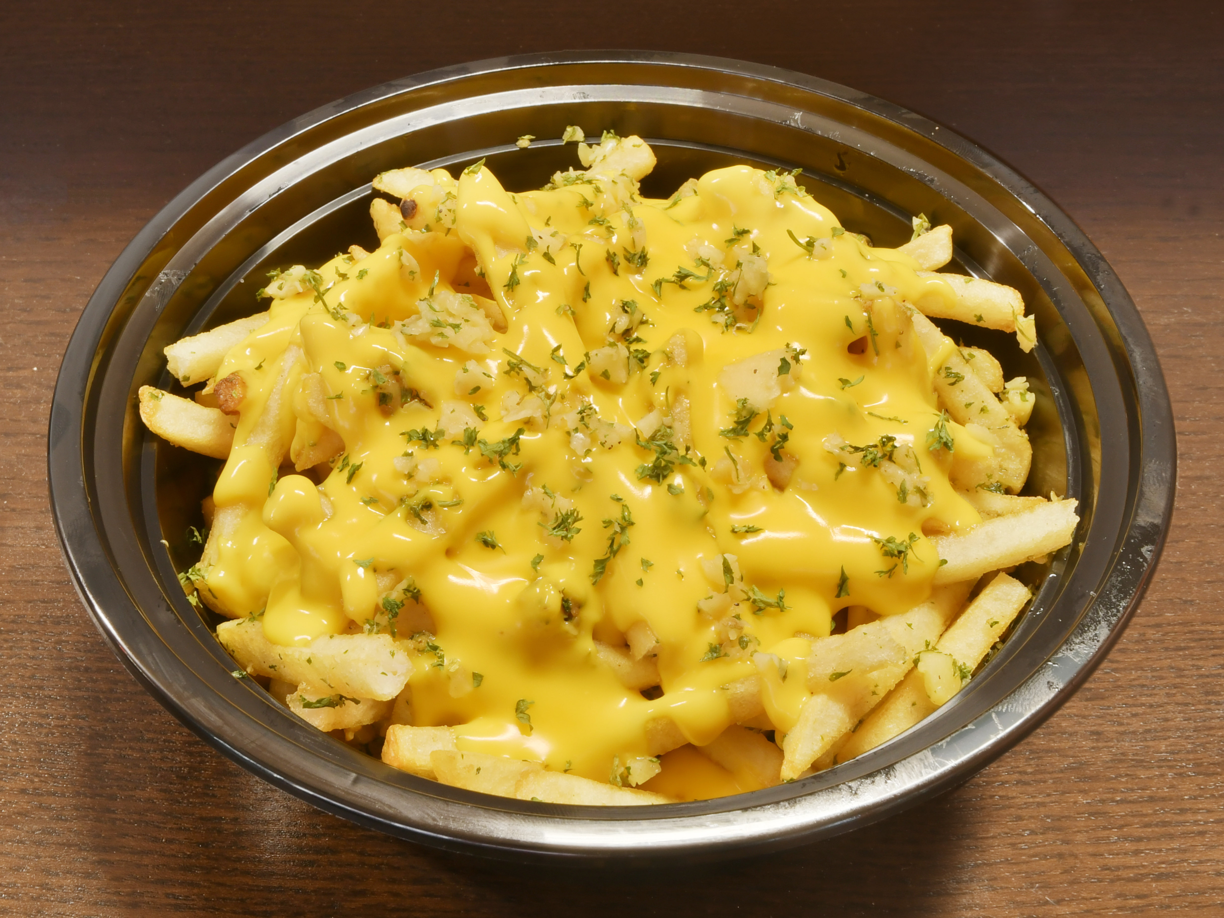 Order Garlic Cheesy Fries food online from Theo Cheesesteak Shop store, San Leandro on bringmethat.com