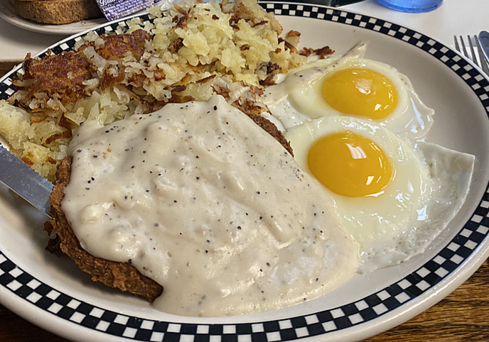 Order Country Fried Steak Breakfast food online from The Bomber store, Ypsilanti on bringmethat.com