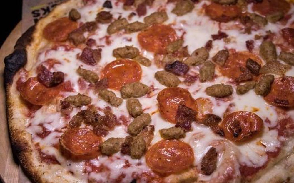 Order 3 Little Pigs Pizza - Half food online from Urban Bricks store, Lubbock on bringmethat.com