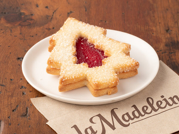 Order Christmas Tree Linzer Cookie food online from La Madeleine store, Houston on bringmethat.com