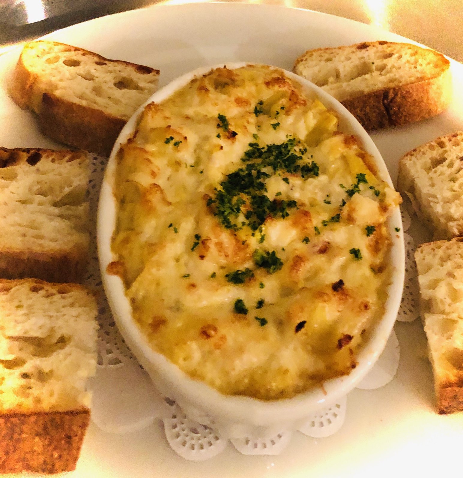 Order Oven Roasted Crab and Artichoke Dip food online from Duo Grill House store, Albany on bringmethat.com