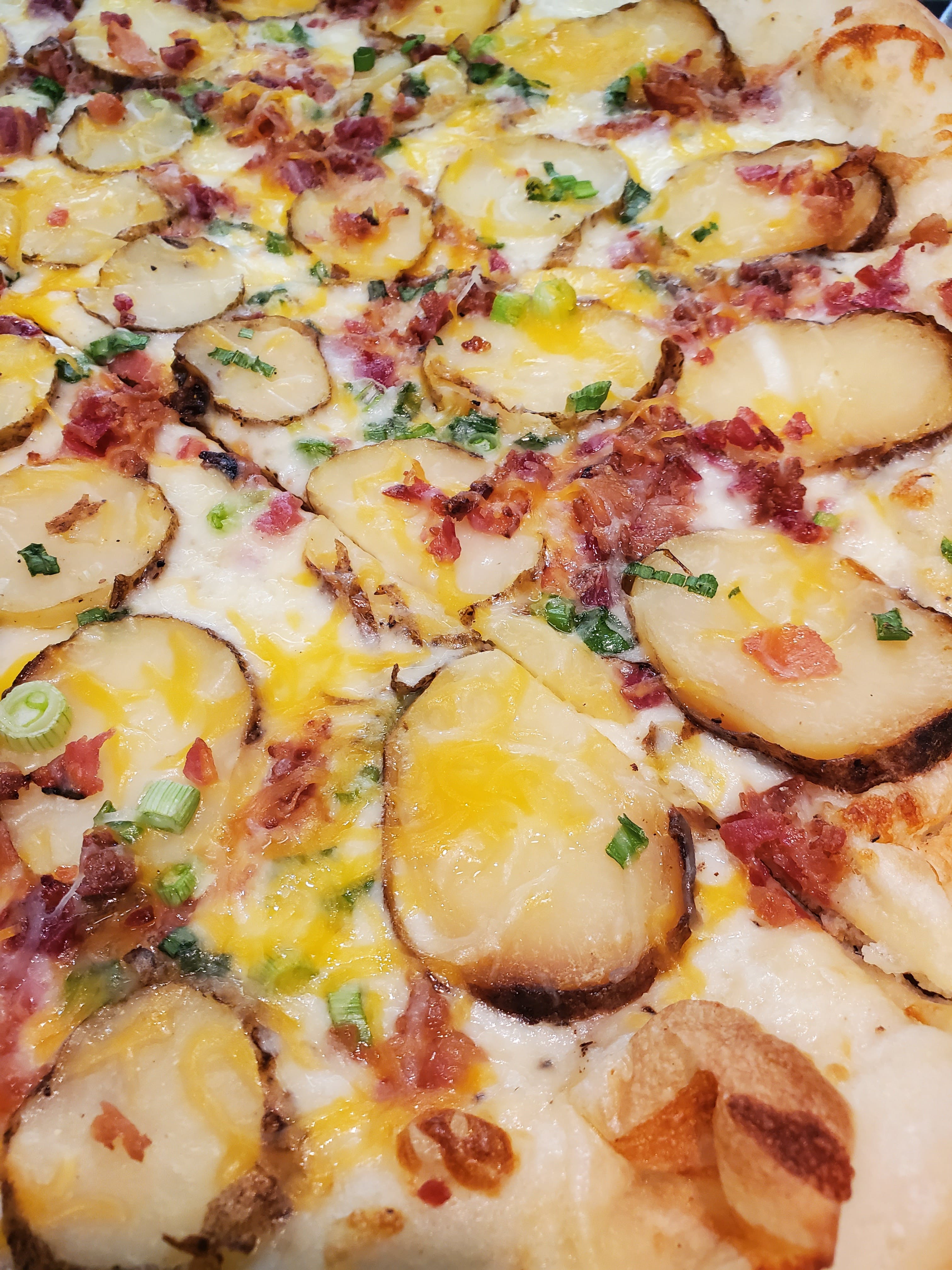 Order Loaded Potato Pizza - 16" food online from Slices On Mill store, Tempe on bringmethat.com