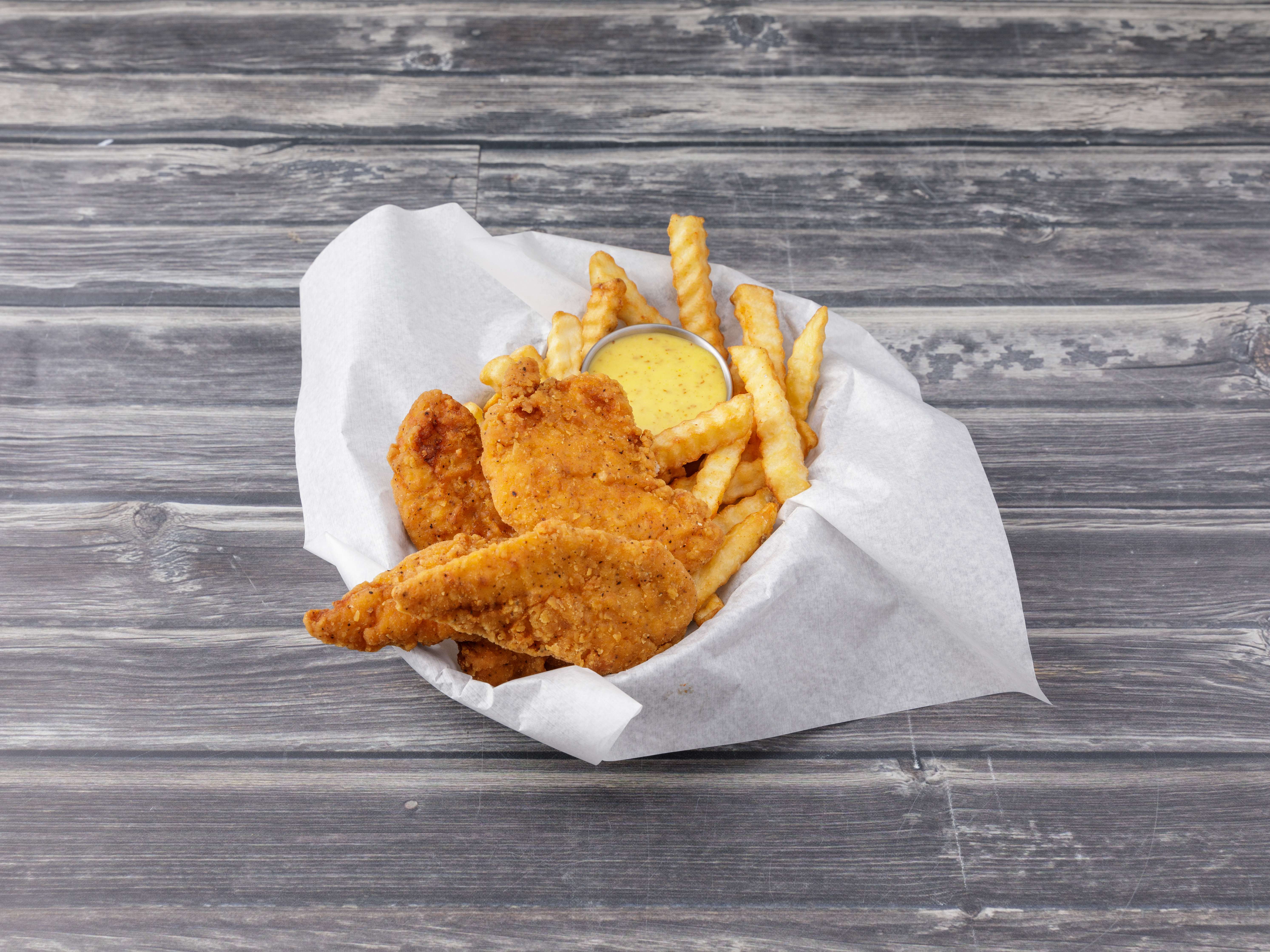 Order CHICKEN FINGERS WITH FRIES food online from Beach Burgers store, Myrtle Beach on bringmethat.com
