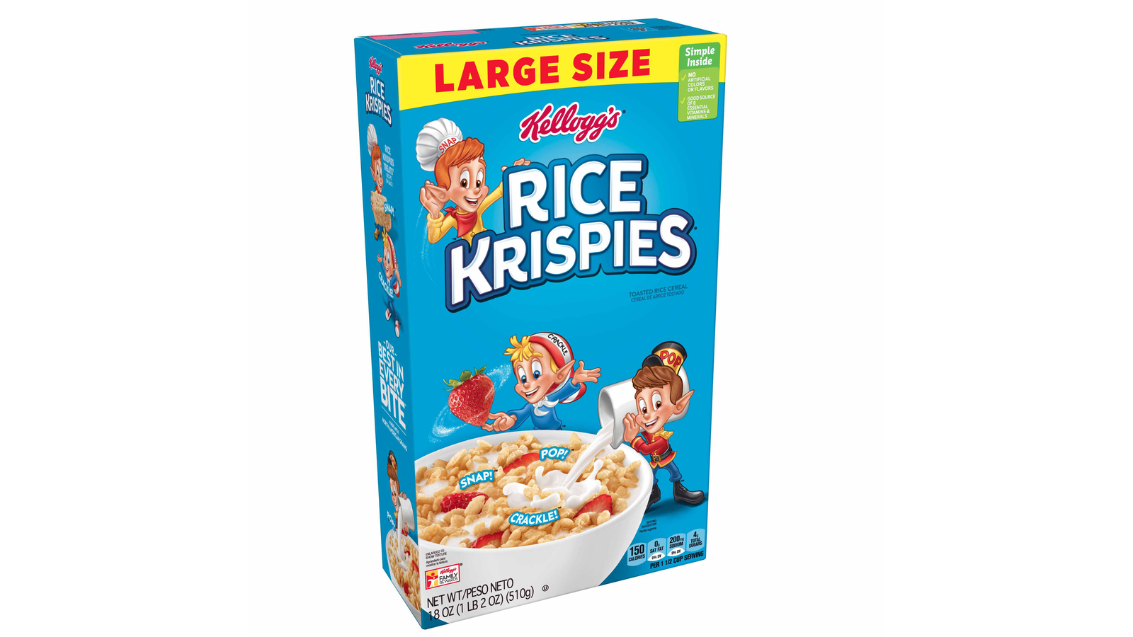 Order Kellogg's Rice Krispies Breakfast Cereal, Original, Large Size, Fat Free Food, 18oz food online from Lula Convenience Store store, Evesham on bringmethat.com