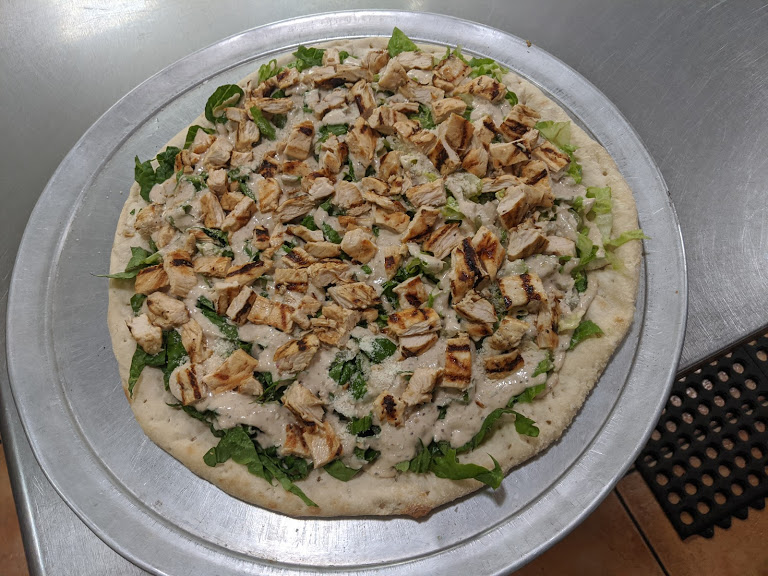 Order Grilled Chicken Caesar Pie food online from Ace pizzeria store, Glendale on bringmethat.com