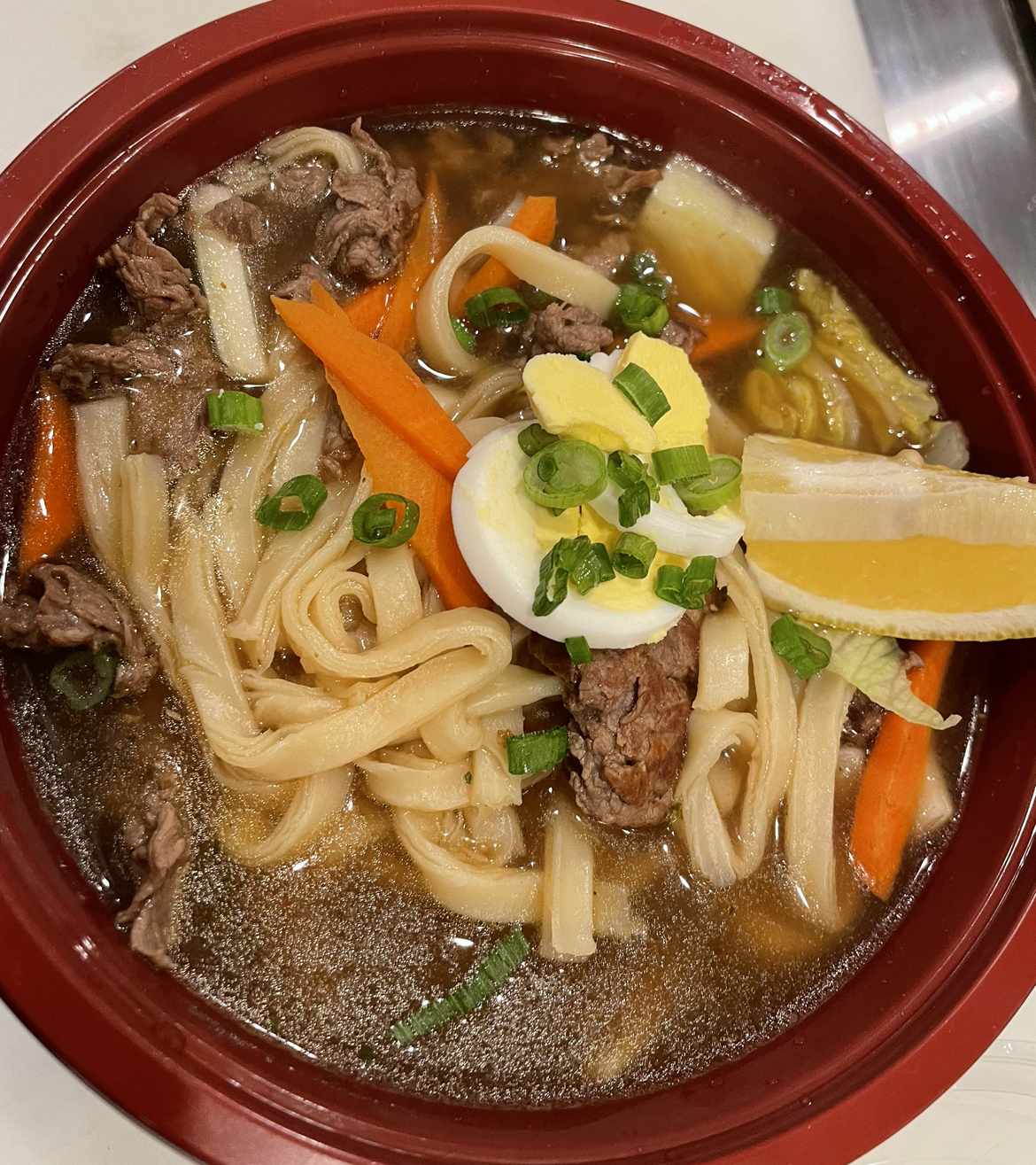 Order Beef Mami Soup food online from Apong's Philly Steak store, Rancho Mirage on bringmethat.com