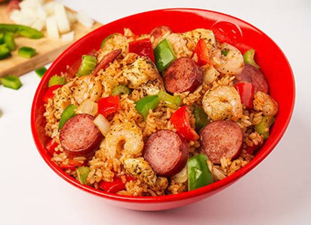 Order Jambalaya food online from Genghis Grill store, The Woodlands on bringmethat.com