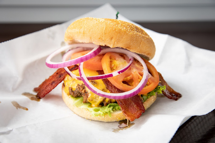 Order All American Burger food online from Lazy Bulldog Bistro store, Roanoke on bringmethat.com