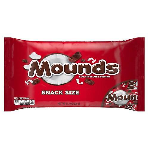 Order Mounds Halloween Snack Size Candy Bars, Gluten Free, Individually Wrapped, Small Bag Dark Chocolate and Coconut - 11.3 oz food online from Walgreens store, Chubbuck on bringmethat.com