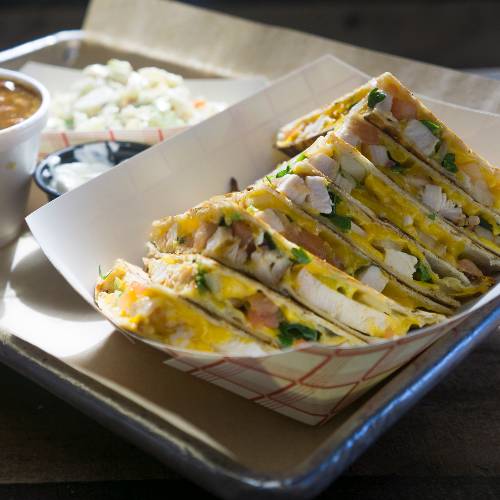 Order Chicken Quesadilla food online from Roscoe's Smokehouse store, Burleson on bringmethat.com