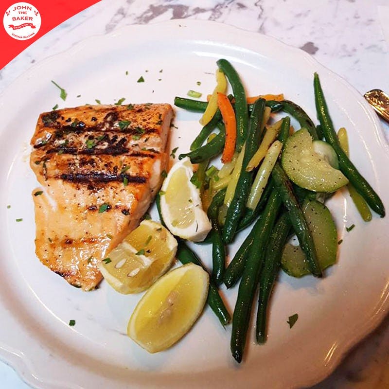 Order Grilled Salmon - 8 oz. food online from John The Baker store, Stamford on bringmethat.com