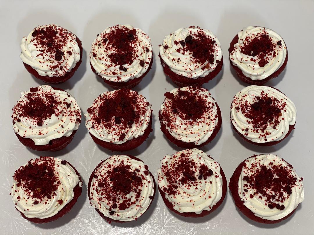 Order 12 Pack Red Velvet Cupcakes food online from E & L Bakery store, Bronx on bringmethat.com