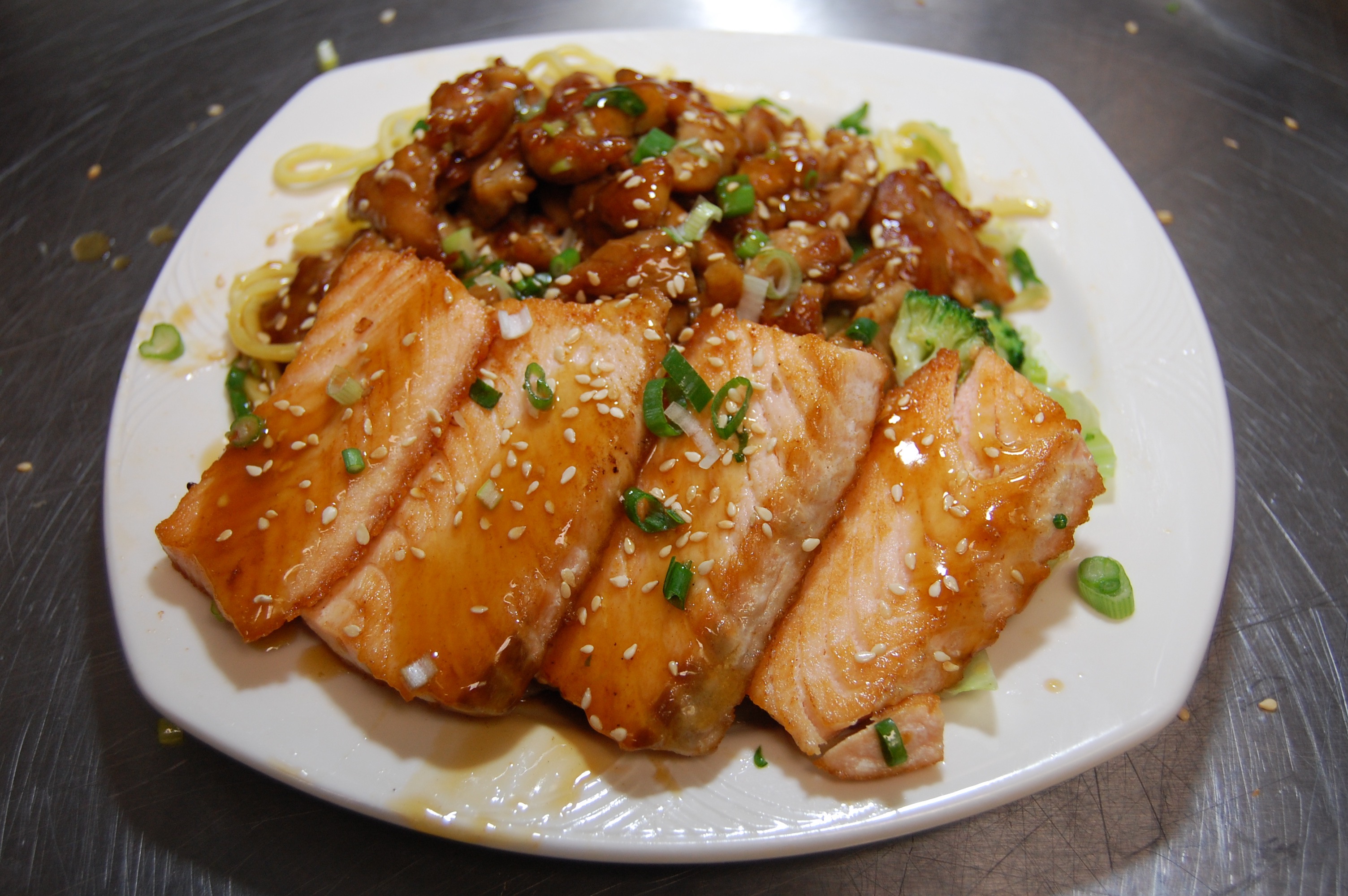 Order Chicken and Salmon Hibachi Combo food online from Hibachi Express store, Brandywine on bringmethat.com