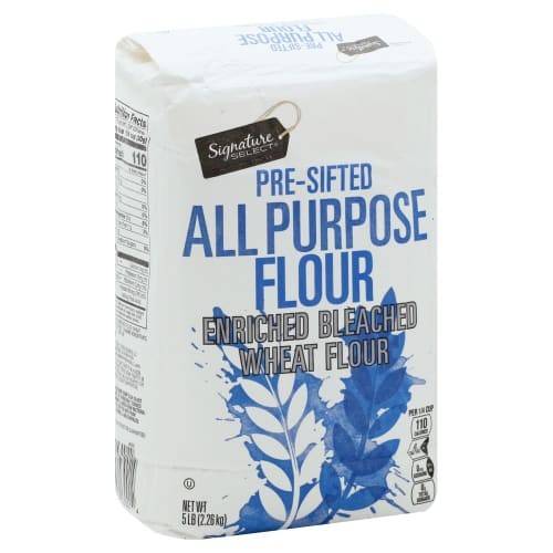 Order Signature Select · Pre-Sifted All Purpose Wheat Flour (5 lbs) food online from Carrs Express store, Anchorage on bringmethat.com