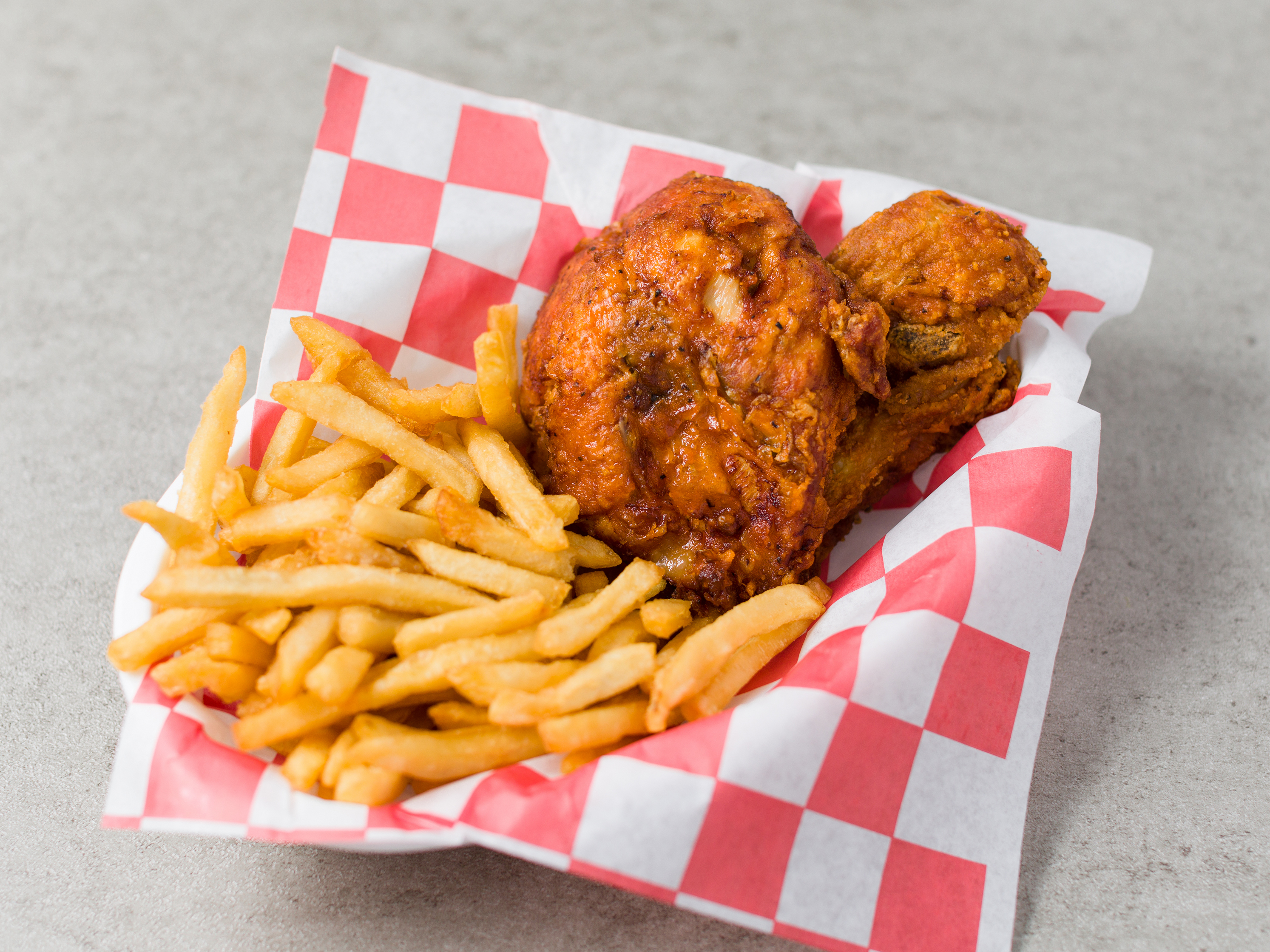 Order 9. Chicken with French Fries and 2 Rolls food online from Kennedy Fried Chicken & Pizza store, Brooklyn on bringmethat.com
