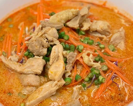 Order Chicken Curry Noodl Soup (ເຂົ້າປຸ້ນນຳ້ໄກ່ Khao Poon Num Gai) food online from Cafe Khao Neow store, Wasilla on bringmethat.com