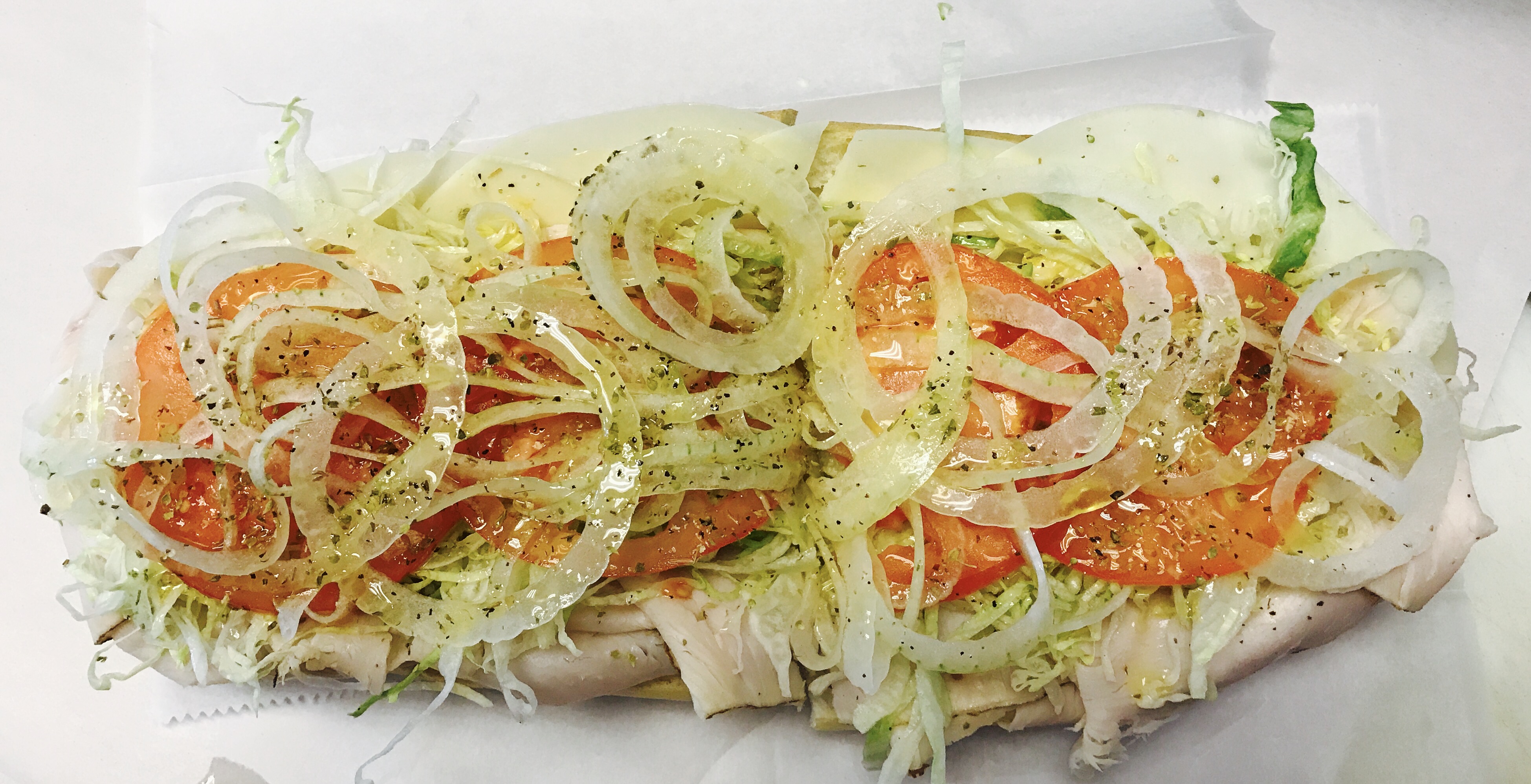 Order Turkey and Cheese Hoagie food online from Slice Pizzeria store, Barrington on bringmethat.com