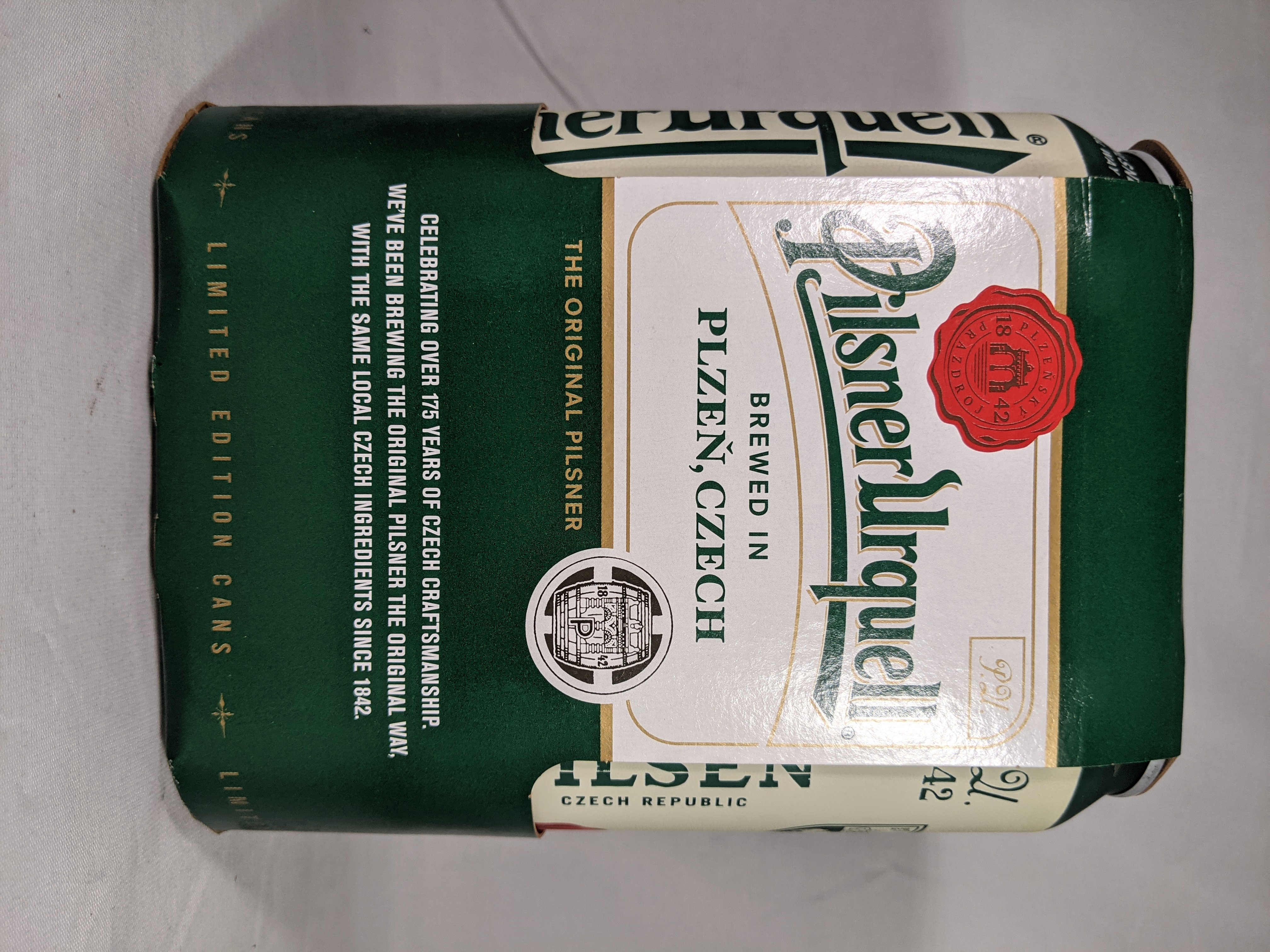 Order Pilsner Urquell. 4 Pack 500ml cans. food online from Tap & Bottle store, Tucson on bringmethat.com