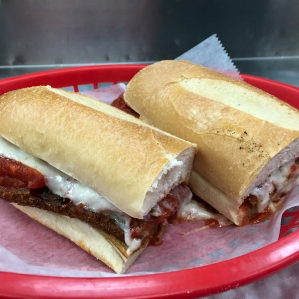 Order 12" Eggplant Parmigiana Sub food online from Ricky's New York Pizza store, Durham on bringmethat.com