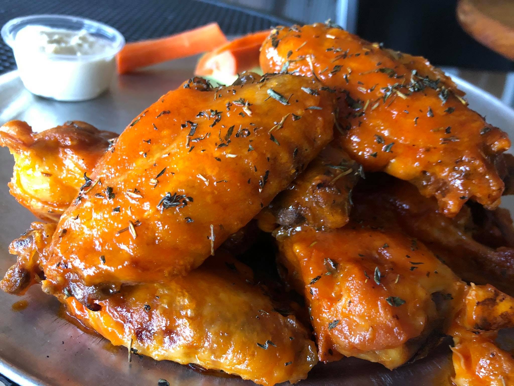 Order Chipotle Truffle BBQ Sauce Wings - Half Dozen food online from Paradise Valley Pizza store, Phoenix on bringmethat.com