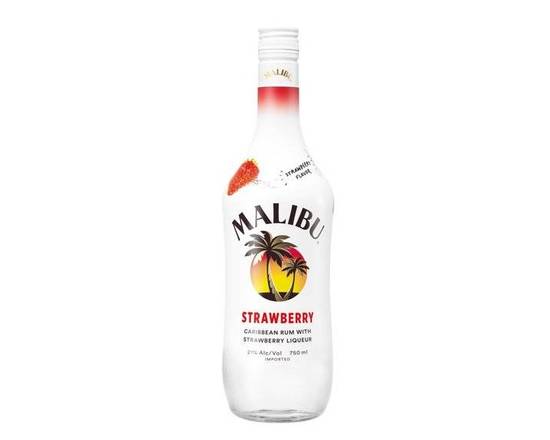 Order Malibu, Strawberry Caribbean Rum · 1 L  food online from House Of Wine store, New Rochelle on bringmethat.com
